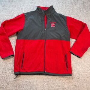 Colosseum Rutgers Scarlet Knights Mens XXL Red Gray Full Zip Fleece Jacket NCAA